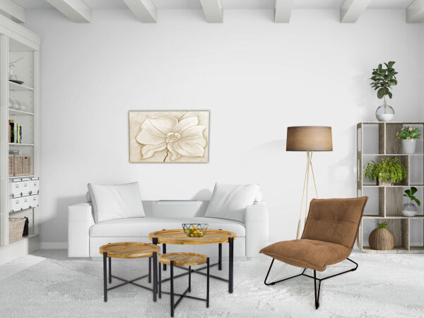 Beistelltisch ø55cm Couchtisch rund Wohnzimmer Tisch Sioux Metall Gestell