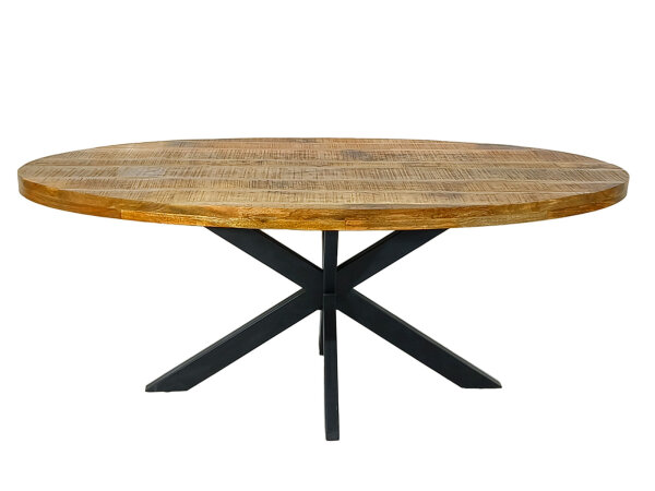 Esstisch oval 190x100cm Esszimmer Tisch Liverpool Mangoholz massiv stabil