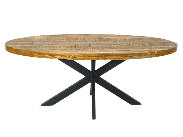 Esstisch oval 190x100cm Esszimmer Tisch Liverpool Mangoholz massiv stabil