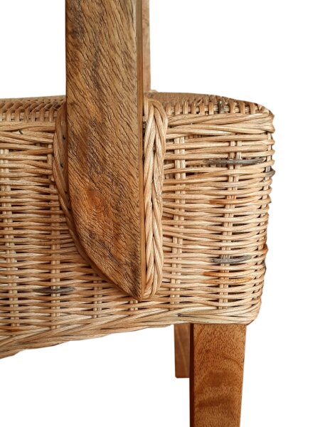 Esszimmerstuhl Rattanstuhl mit Armlehnen tabacco Perth Korbstuhl Rattan Sessel