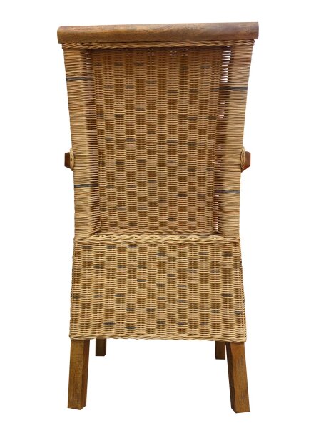 Esszimmerstuhl Rattanstuhl mit Armlehnen tabacco Perth Korbstuhl Rattan Sessel