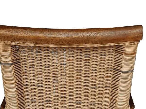 Esszimmerstuhl Rattanstuhl mit Armlehnen tabacco Perth Korbstuhl Rattan Sessel