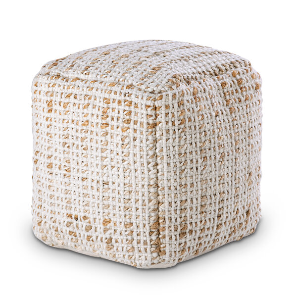 Sitzpouf Jute Sitzhocker rund Deko Hocker natur Sitzpouf Fußhocker