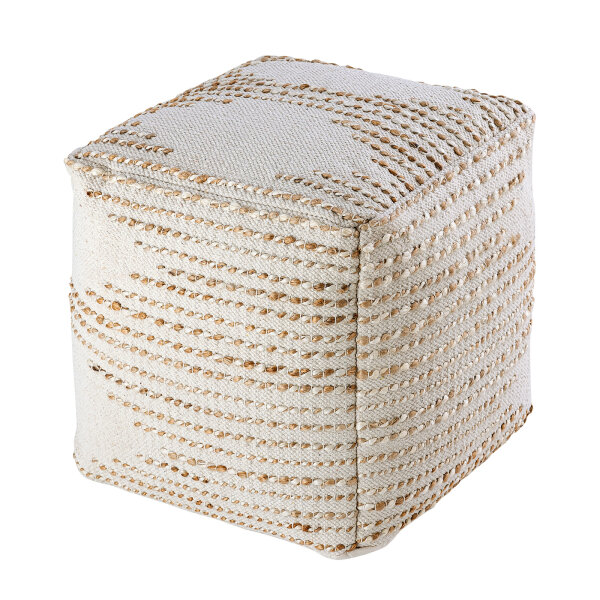 Sitzhocker Jute 45x45x45cm Sitzpouf Deko Hocker natur Jutehocker Bodenkissen
