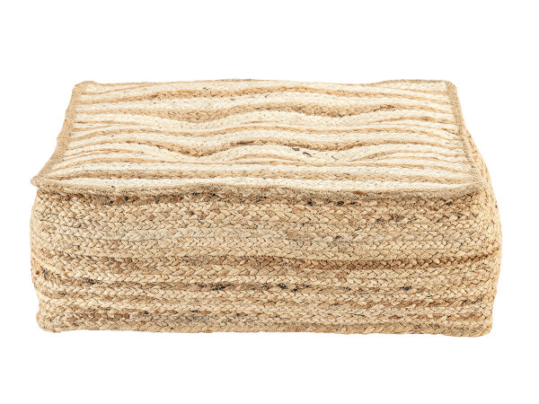 Bodenkissen Jute 50x50cm Sitzkissen quadratisch Loungekissen natur Fußkissen