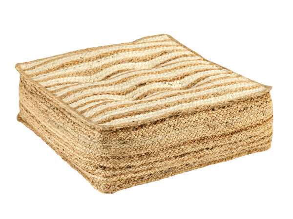 Bodenkissen Jute 50x50cm Sitzkissen quadratisch Loungekissen natur Fußkissen