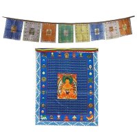 10 Tibetische Gebetsfahnen Buddhas -- 28x35x300 cm