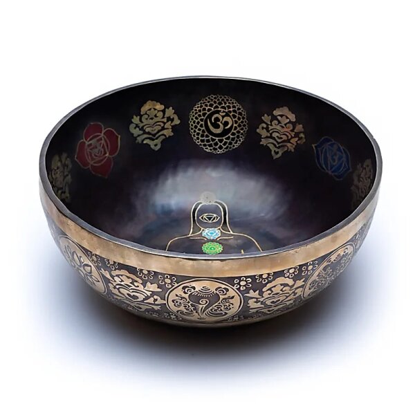 7 Chakren Klangschale farbig -- 5200-5800 g; ±38 cm