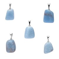 Angelit Edelstein Anhänger gebohrt -- ±2,5cm