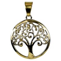 Anhänger Tree of Life Messing goldfarbig -- 3 cm
