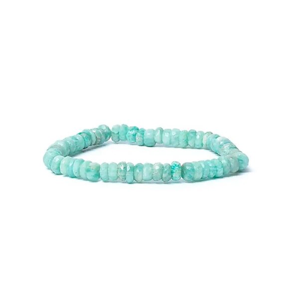 Armband Amazonit Facette AA Qualität elastisch -- 0,6 cm