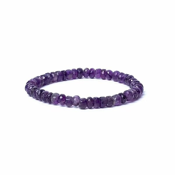 Armband Amethyst Facette AA Qualität elastisch -- 0,8 cm