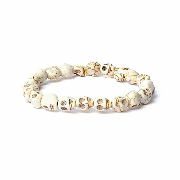 Armband aus Knochen 21 Perlen in Schädelform -- ±1cm