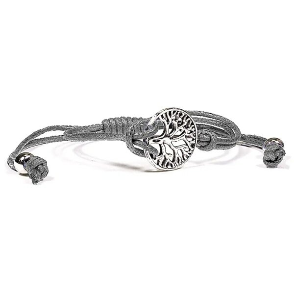 Armband Baum des Lebens anthrazit verstellbar -- ±5.5-8.5cm