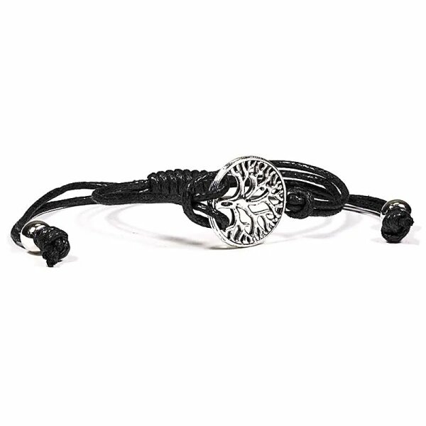 Armband Baum des Lebens schwarz verstellbar -- ±5.5-8.5 cm