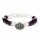 Armband Bergkristall/Amethyst+Blume des Lebens -- 8 mm