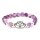 Armband Chevron-Amethyst/Bergkristall mit Lotus -- 8 mm