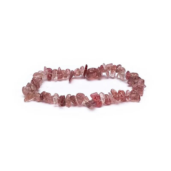 Armband Erdbeerquarz Splitter elastisch -- ±0.7 cm