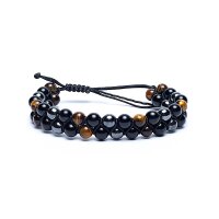 Armband Hämatit/ Obsidian/ Tigerauge verstellbar --...