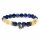 Armband Lapislazuli/Rutilquarz mit Ganesha -- 0.8 cm