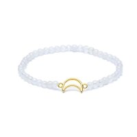 Armband Mondstein elastisch mit Mondanhänger -- 4mm