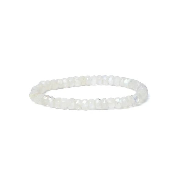 Armband Regenbogen Mondstein Facette AA Qualität elastisch -- 0,6 cm