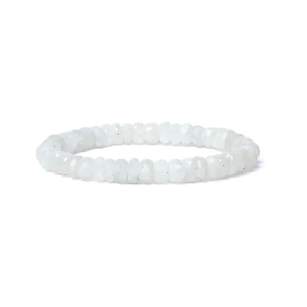 Armband Regenbogen Mondstein Facette AA Qualität elastisch -- 0,8 cm