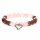 Armband Rosenquarz/Erdbeerquarz mit Herz -- 8 mm
