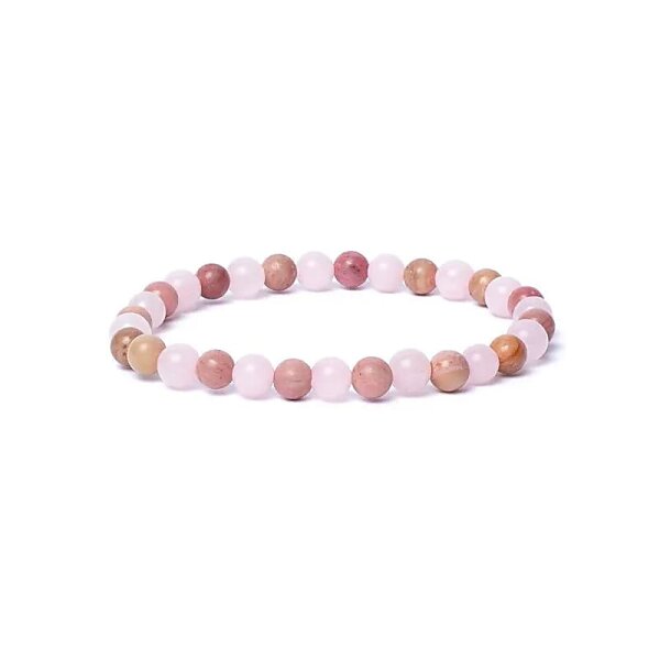 Armband Rosenquarz/Thulit AA Qualität elastisch -- 0,6 cm