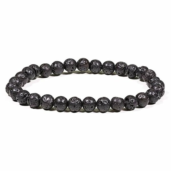 Armband schwarz Lavastein -- ±0.7cm