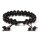 Armband schwarzer Achat doppelreihig verstellbar -- 0.6 cm