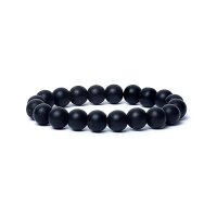 Armband schwarzer Onyx mattiert AA Qualität...
