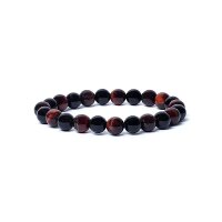Armband schwarzer Onyx/ rotes Tigerauge AA Qualität...