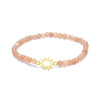 Armband Sonnenstein elastisch mit Sonnenanhänger -- 4mm