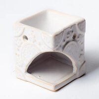 Aroma Wachs-Brenner Blumen weiß -- 8x6.5 cm