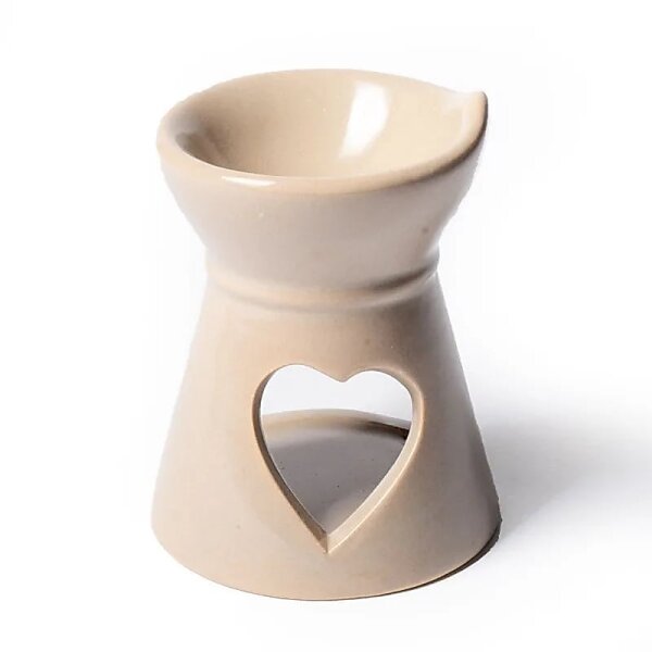 Aroma Wachs-Brenner Herz beige -- 8x6.5 cm