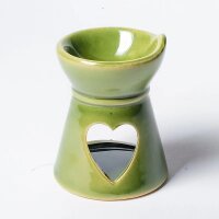 Aroma Wachs-Brenner Herz grün -- 8x6.5 cm