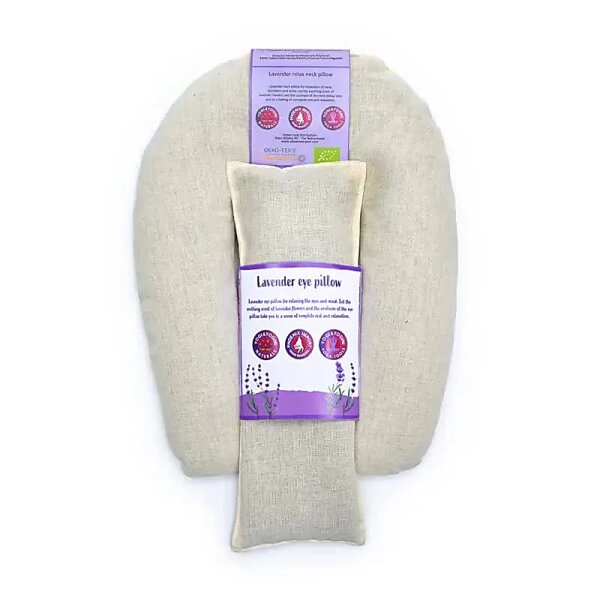 Augen- und Nackenkissen biologischer Lavendel beige -- ±25x20x3cm; ±580g