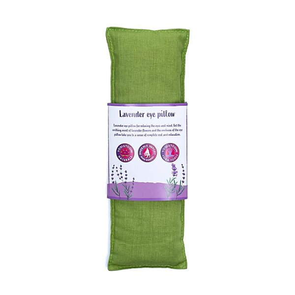 Augenkissen Lavendel biologisch olivgrün -- 140 g; 22x8 cm