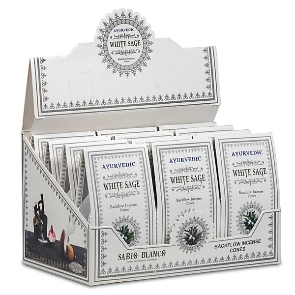 Ayurvedische Weißer Salbei Rückfluss Weihrauchkegel -- 30 g