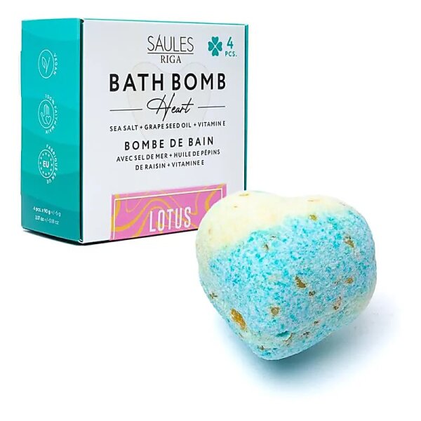 Badekugel Herz Lotus -- 90g