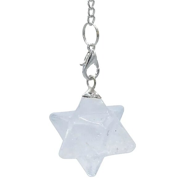 Bergkristall Merkaba Chakrapendel achtspitzig -- 3 cm