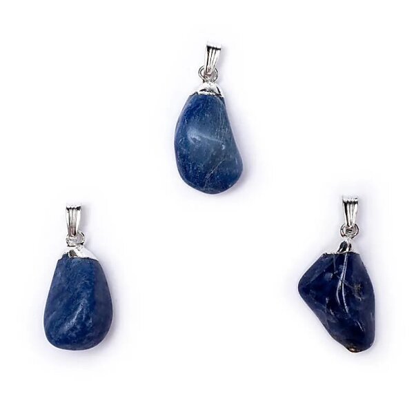 Blauer Quarz Edelsteinanhänger mit gebohrtem Stift-- ±2-3 cm