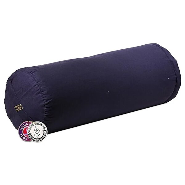 Bolster rund dunkelblau Baumwolle BIO (OCS) -- 60x16 cm; ±2300 g