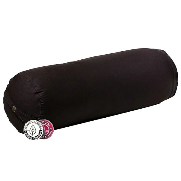 Bolster rund schwarz Baumwolle BIO (OCS) -- 60x16 cm; ±2300 g