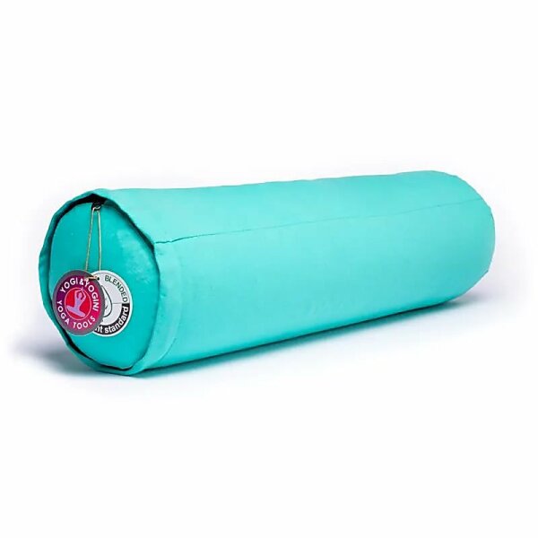 Bolster rund türkis Baumwolle BIO (OCS) -- 60x16 cm; ±2300 g
