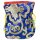 Brokat Beutel blau mit rotem Futterstoff -- 10X14 cm