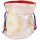 Brokat Beutel weiss mit rotem Futter -- 10X14 cm