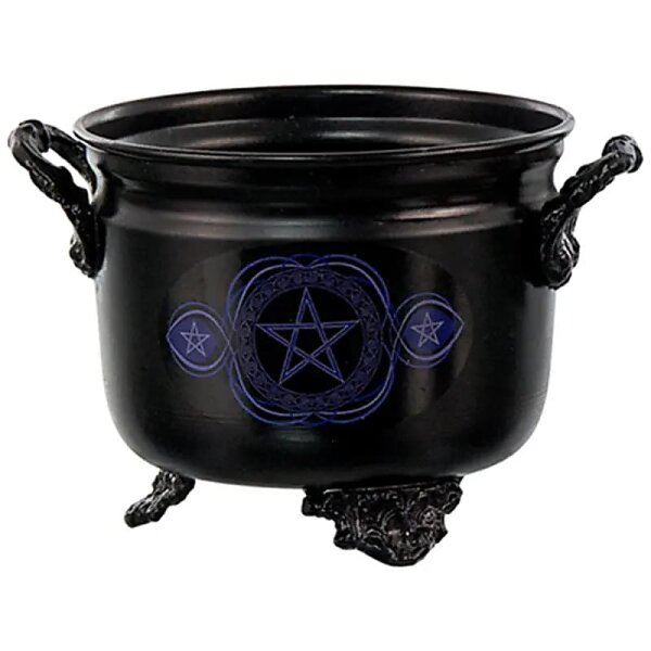 Cauldron (Hexenkessel) blaues Pentagram -- 10x8 cm