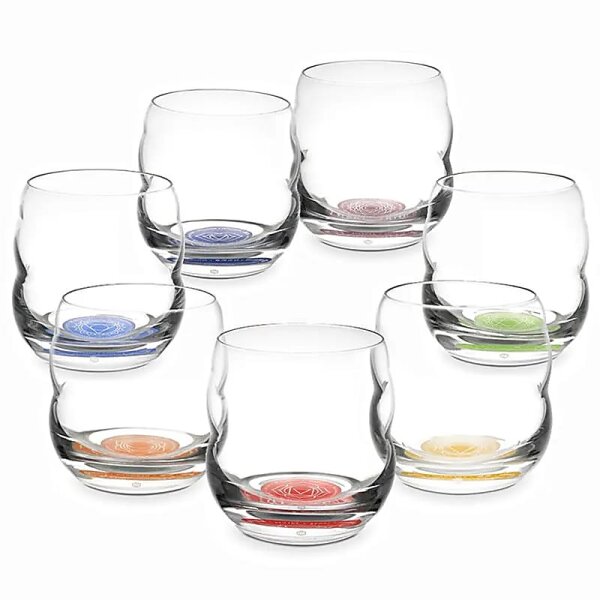 Chakra Gläser SET Nature design -- 7x250 ml